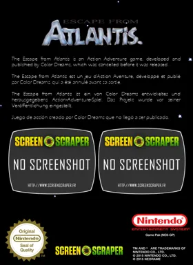 Escape From Atlantis (USA) (Piko Interactive) (Aftermarket) (Unl) box cover back